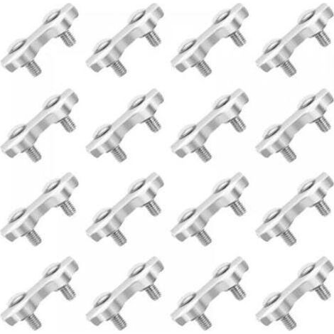 Pince à câble inox M2 – Lot de 18 pinces doubles pour câble acier de 2 mm, résistantes et anti-corrosion (1/5)