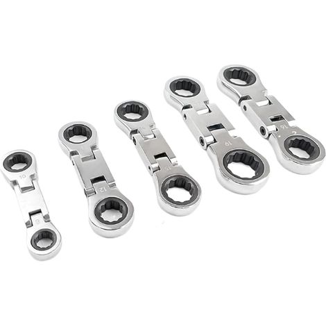 De Cliquets Pliable à 180° rétractable 19 mm format poche 5 Cliquets De Poche Double Entraînement Tête Flexible Outil Pour Électricien Service Électrique Construction (1/5)