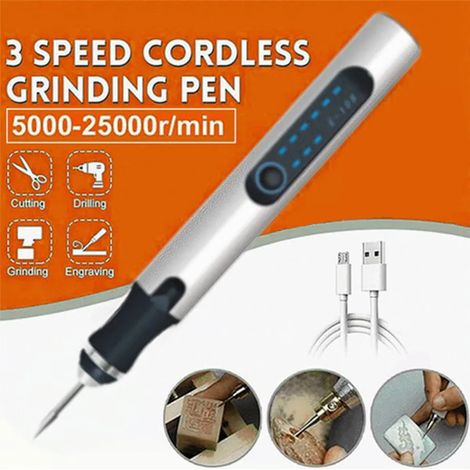 Set professionale di penna elettrica per incisione con controllo della velocità: uno strumento di precisione adatto a diversi materiali come metallo, legno e vetro. (1/5)