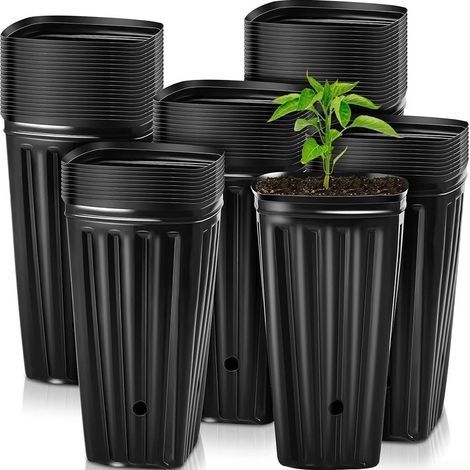 Set of 10 large 20cm plastic tree pots for nursery - Pots for indoor and outdoor garden plants (10 pieces) (1/5)