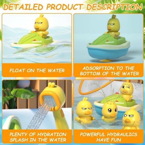 Canard de bain électrique pour bébé, pompe de douche lumineuse pour garçon et fille, adapté à la piscine et au bain, toutes spécifications conservées (1/5)