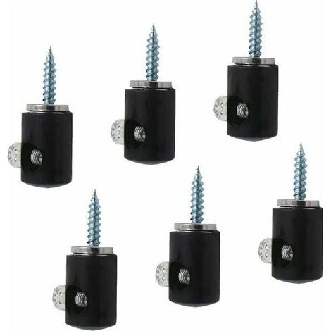 Lot de 6 crochets d'éclairage pour lustre, crochet pour lustre, plafonnier, câble (Noir) (1/4)