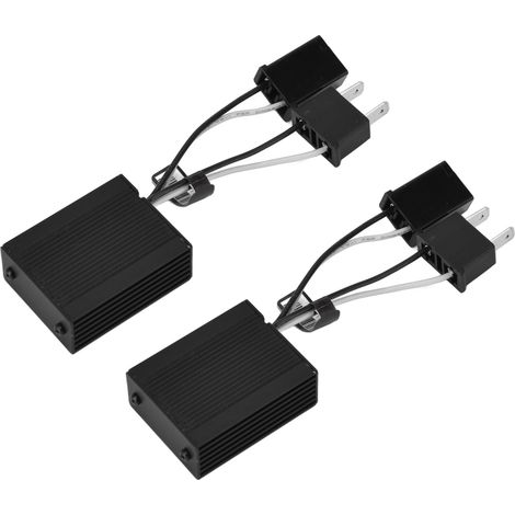 2 décodeurs de phares LED anti-parasitage, boîtier en aluminium, pour voiture, avec décodeur Canbus 9-16 V.