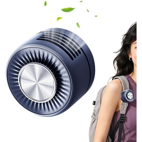 Mini ventilateur clip silencieux rechargeable USB, 3 vitesses, camping et voyage,Bleu (1/5)