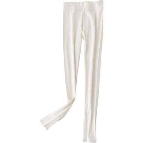 Leggings d'automne chauds longueur cheville en coton côtelé rayé élastique collant uni couleur unie pantalon skinny basique pour femme leggings pack (1/5)
