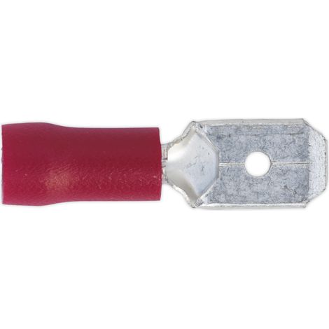 Sealey Push-On Terminal 6.3mm Male Red Pack of 100 RT22 (1/2)