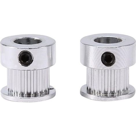 2 poulies de distribution GT2, 20 dents et 8 mm, en alliage d'aluminium, pour imprimante 3D.