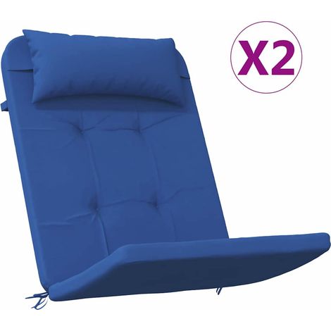 Coussins de chaise Uni 2 pcs Bleu 58 x 77 x 4,5 cm Tissu Oxford (1/5)