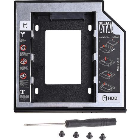 Adaptateur universel pour disque dur/SSD SATA 12,7 mm, compatible avec les baies optiques CD/DVD-ROM. (1/4)