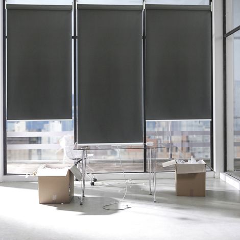 TolleTour Senkrechtmarkise 100x140 cm Balkonrollo Dunkelgrau UV Schutz Sonnenschutz Sichtschutz wasserdicht wetterfest Balkon Terrasse