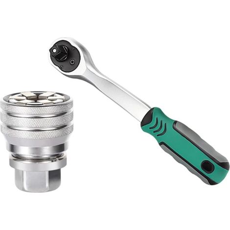 Douille réglable haute résistance de 10 à 19 mm, outil à cliquet 72 dents, haute durabilité, convient pour la réparation d'écrous et de boulons, outil de clé à cliquet d'angle compact