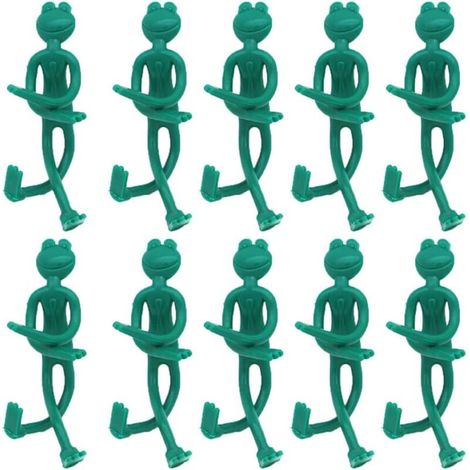 10pcs Plant Stakes Tree Ties Decorative Frog Ties Foldable Garden Trellis for Plants Support Gardening Supplies