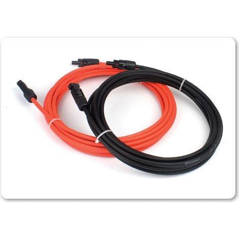 Verlängerungskabel beidseitig Solarsteckdose Solarkabel Rot/Schwarz 4 mm² mit Stecker Länge: 2 x 5 m (1/5)