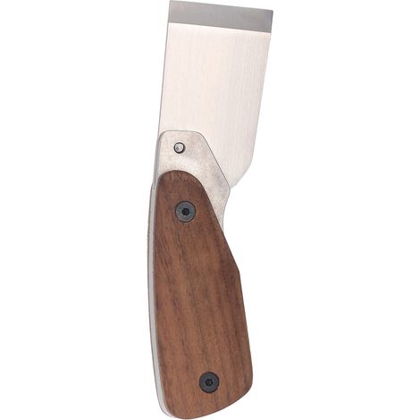 Outil de découpe cuir ergonomique manche bois de noyer acier inox 304 acier DC53 coupe cuir artisanat (1/5)