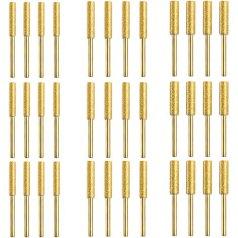 BDD Affûteur de tronçonneuse diamantée haute dureté, lime à meuler pour tronçonneuse, 3 tailles différentes 4 mm, 4,8 mm, 5,5 mm Pierres à aiguiser pour meulage et meulage (36 pièces) (1/4)