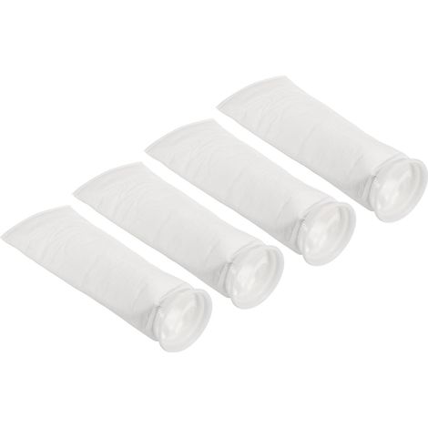 4 Pouce Anneau Filtre Chaussettes 1 Micron, 4 Paquet Maille Sacs Piscine Écumoire Panier, Blanc (1/4)