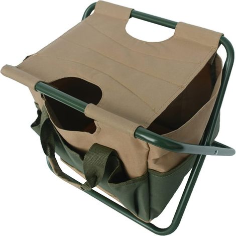 Sac compact et léger et tabouret pliant portable pour le camping, la pêche, les pique-niques, les événements sportifs en plein air et les barbecues (Couleur : vert, Dimensions : 32,8 x 26,9 x 34,8 cm) (1/3)
