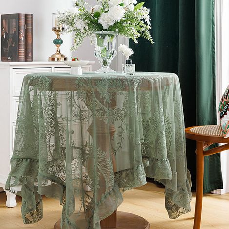 Nappe Rondes - 150 cm - Polyester - Pour Table Basse TV Salle À Manger Décoration Intérieure Fêtes - 1 Pièce (1/5)