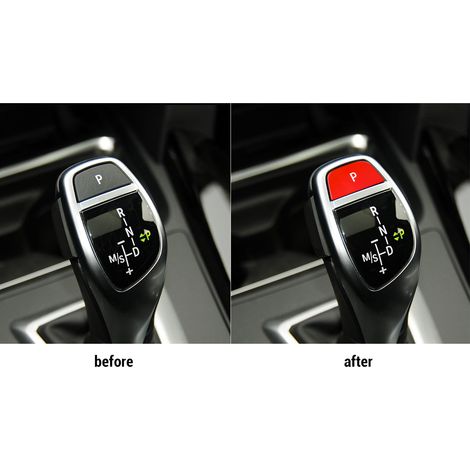Botón de estacionamiento (P) para palanca de cambios - Repuesto para BMW Serie 3 F30 y Serie 4 F32, F33 y F36 (con volante a la izquierda) - Diseño deportivo rojo ABS (1/5)
