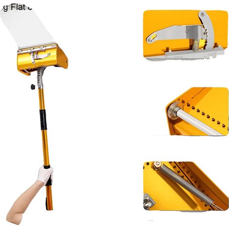 Herramienta para acabado de paneles de yeso, mango ajustable de 105 a 168 cm, diseño de gran capacidad, mango de madera, ajuste de ángulo de 30° y 90°, tipo llana. (1/5)