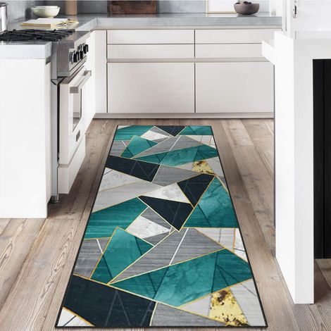 Tapis de Couloir 60x120cm, à Poils Courts et Lavable, doté d'un Dos en Caoutchouc antidérapant. Idéal pour l'entrée, la buanderie ou Le Couloir. (1/5)