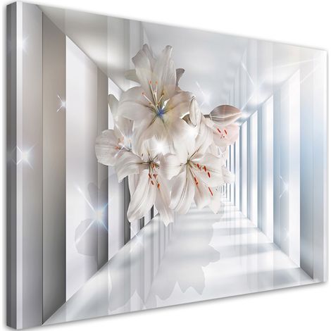 Quadro su tela, Fiori nel corridoio 3D - 120x80 (1/4)