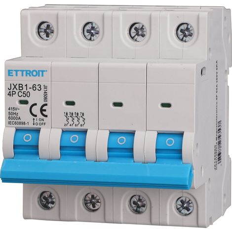 ETTROIT Interruttore Magnetotermico quadripolare 4P C50 50 A 6 kA IEC60898-1 JX145060