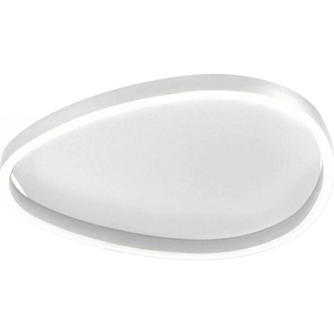 Plafonnier led moderne gea luce ecaris pm fecpb2, blanc, aluminium, silicone