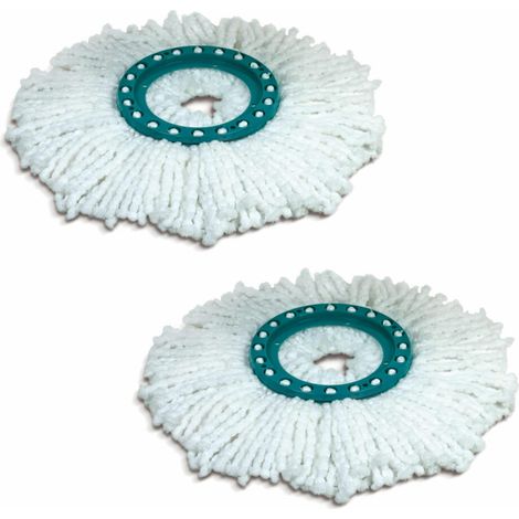 Leifheit Ersatzkopf Disc Mop 2er Set, Wischmop Aufsatz, Clean Twist, Ersatzteil, Microfaser, 2 Stück, 52094 (1/3)