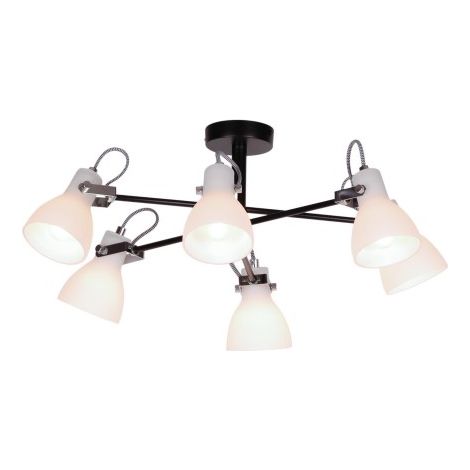 Suspension loft métal noir/blanc 6xE14 Kaja KANTI K-8109