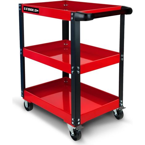 Chariot d'atelier BM TOOLS TOOLCART à 3 étages sur roulettes - Desserte, Plateaux de rangement pour outils, Servante, 150KG Max