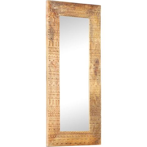 FIMEI Miroir sculpté à la main 110x50x11 cm Bois de manguier solide (1/5)