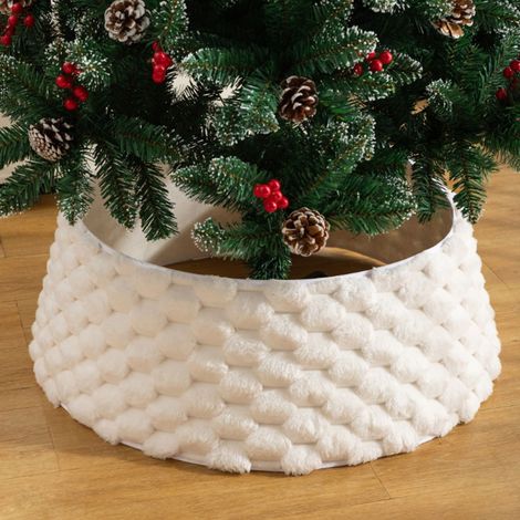 Jupe d'arbre de Noël, (557225cm) anneau d'arbre en peluche, anneau inférieur d'arbre de Noël rond, adapté à la décoration de fête de vacances (1/5)