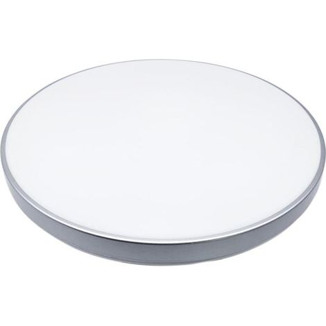 Plafonnier LED Rond 40W 220V Contour Argenté - Blanc Neutre 4000K - 5500K - SILAMP (1/2)