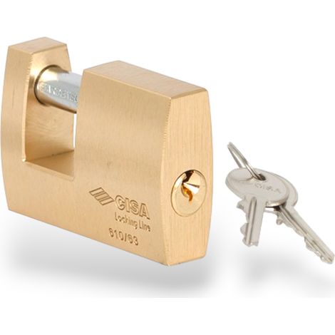 Lucchetto monoblocco in ottone smerigliato con arco in acciaio CISA LOCKINGLINE 21610 - 50 mm