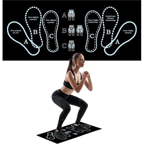 Tapis de squat antidérapant avec repères de position des pieds, accessoire de sport pour l'entraînement à domicile, conception scientifique antidérapante et amortissante, adapté à une utilisation (1/5)