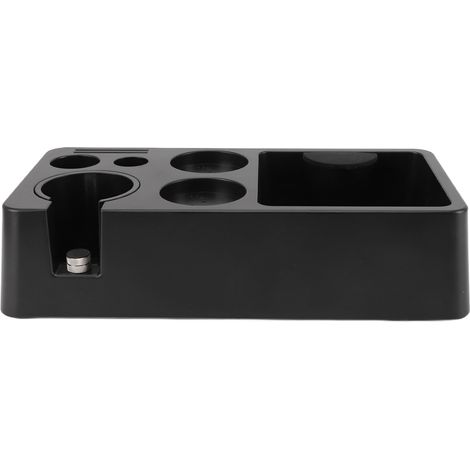 Moderne, multifunktionale Kaffeetampingstation aus ABS-Kunststoff mit Siebträgerhalter, Tamper und Siebträgerhalterung, schwarz, für Zuhause, Küche, Café und Bar (1/5)
