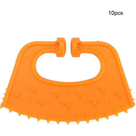 Lot de 10 pinces nasales anti-succion en plastique pour veaux et bovins sevrés, avec épines. (1/5)