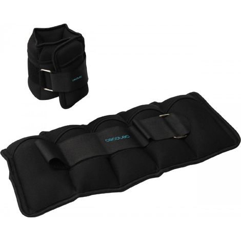 Cecotec Set di 2 pesi per caviglie e polsi con cinghie regolabili con velcro. Peso adattabile da 0,5 kg a 2,5 kg. Include 5 sacchi da 500 g. Riempimento con sabbia. (1/5)