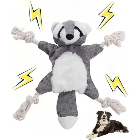 Jouets Chien Indestructible à Couinement, Jouet Sonore pour Grands Chiens, Jouet Tug-of-War en Peluche (1/4)
