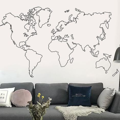 stickers Muraux Cratifs Simplifis Map Chambre Coucher Salon Bureau Dcoration Intrieure Stickers (1/5)