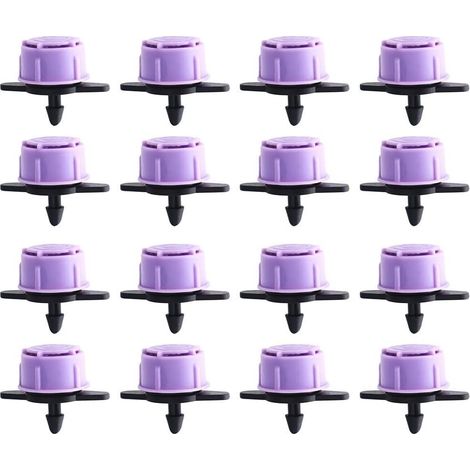Lot de 16 émetteurs d'irrigation goutte à goutte réglables pour économie d'eau pour potager uniforme de distribution de rayon de 1 m (1/5)