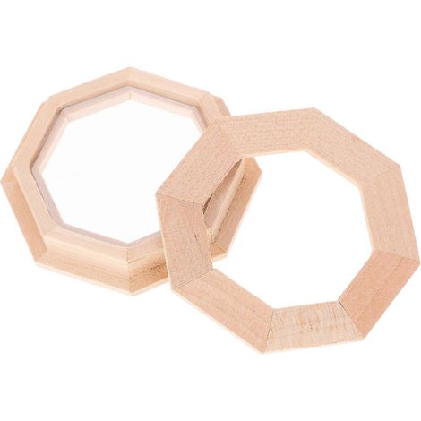 Cadre de fenêtre miniature octogonal en bois pour maison de poupée, non peint (1/5)