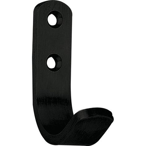 Technik Team Kleiderhaken Macoba Breite 18mm, Höhe 66,5mm - Wandhaken zum Schrauben - Garderobenhaken einzeln, Eisen schwarz matt