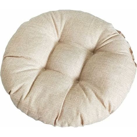 Round Linen Seat Cushion, Cotton Linen Tatami Floor Cushion, Thick Soft Chair Cushion for Office Chair, Comfortable Thickened Chair Cushion for Kitchen, Bedroom, Sofa, Car (4040cm) (1/4)