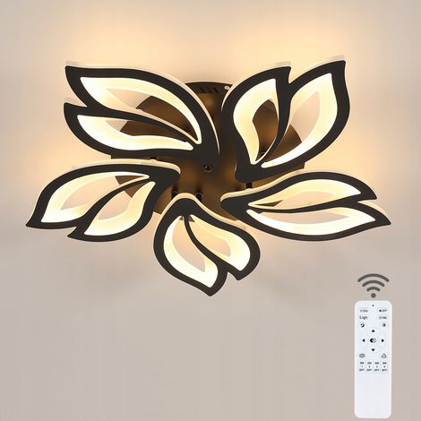 Goeco Plafoniera LED moderna nera dimmerabile con telecomando 45W (1/5)