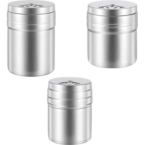 Lot de 3 bouteilles d'assaisonnement en acier inoxydable - Matériaux de qualité supérieure - Différentes tailles - Look élégant - Entretien pour la préparation des aliments - Bouteilles