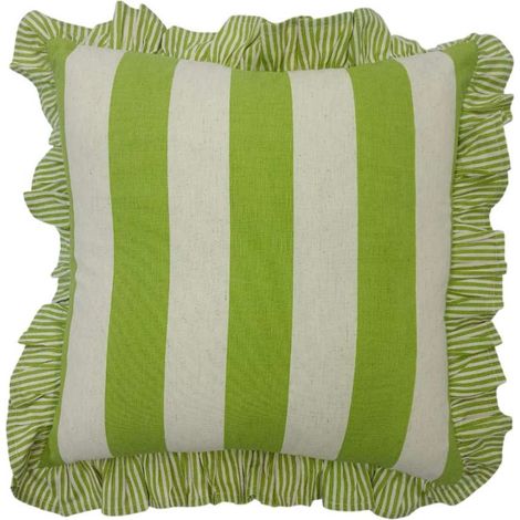 Domo Mea Cuscino Verde Chiaro 45x45cm in Cotone con Frill e Zip (1/5)