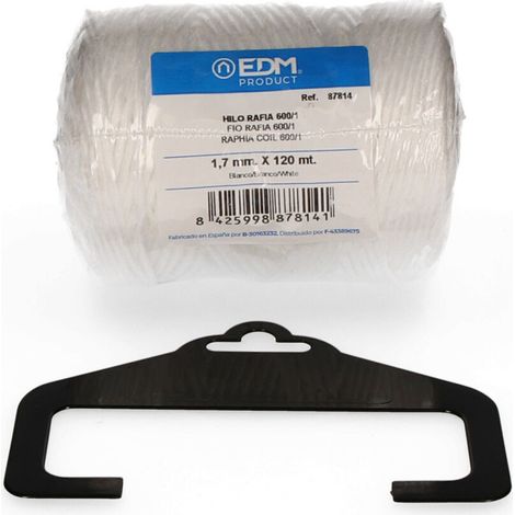 5 Bobine De Raphia 600/1 - 220 Gm/120 Mts - Blanc Edm (1/3)