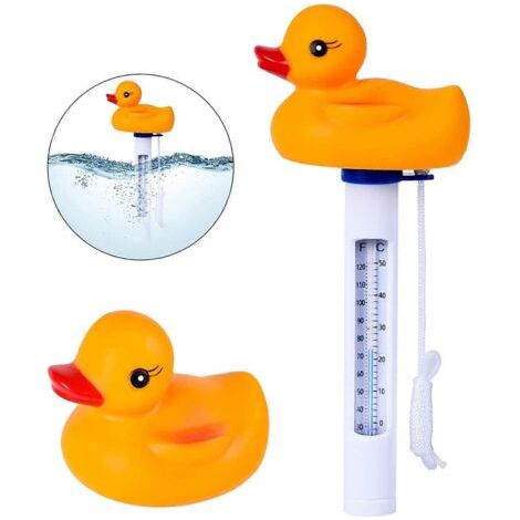 Thermomètre flottant, thermomètre de piscine flottant, thermomètre d'eau en forme d'animal avec corde (1/5)